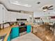 Open concept kitchen featuring updated appliances and butcher block countertops at 35026 Colony Hills Dr, Zephyrhills, FL 33541