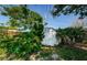Backyard featuring a shed surrounded by lush greenery for extra storage space at 3815 Bowen St, New Port Richey, FL 34652