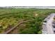 Aerial view of wooden walkway and beach, surrounded by lush greenery and parking at 4323 Bayside Village Dr # 229, Tampa, FL 33615