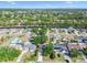 This aerial shot illustrates a home in a neighborhood with mature trees and a tranquil waterfront community accessible via canals at 5907 Tampa Shores Blvd, Tampa, FL 33615