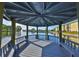 Inside community gazebo looking out over a scenic pond and lawns at 6123 113Th St # 510, Seminole, FL 33772