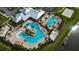 Aerial shot of the resort-style community pool and clubhouse at 6907 Crestpoint Dr, Apollo Beach, FL 33572