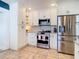 A kitchen features stainless steel appliances and white cabinets at 714 W Peninsular St, Tampa, FL 33603