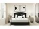 Beautiful bedroom with a bed dressed in white linens, stylish nightstands, and large windows allowing natural light at 8108 Painted Sky Pl, Land O Lakes, FL 34637