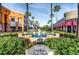 Westchase Town Center view showcasing shops, landscaping and a fountain at 9905 Woodbay Dr, Tampa, FL 33626