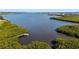 Picturesque aerial view of a wooden dock and waterway surrounded by mangroves at 13936 Harbor View Dr, Seminole, FL 33776
