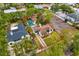 Overhead view of property with a private pool and spacious lot at 2925 W Alline Ave, Tampa, FL 33611