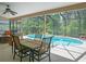 Spacious screened lanai with dining and lounging areas overlooking the pool and backyard at 5343 Sagamore Ct, New Port Richey, FL 34655