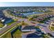 Large neighborhood featuring homes with sidewalks, lake views and beautifully landscaped yards at 1044 Manzanar Pl, Wesley Chapel, FL 33543