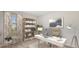 Comfortable home office space with a modern desk, ample storage, and natural light from the window at 1210 Cape Chestnut Pl, Ruskin, FL 33570