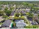 Expansive aerial view of a residential neighborhood with lush greenery and well-maintained homes, each featuring a private pool at 15018 Greeley Dr, Tampa, FL 33625