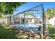 Lush backyard featuring a pristine pool, screened-in, with seamless access from the home at 15018 Greeley Dr, Tampa, FL 33625