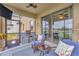 Cozy screened-in porch with comfortable seating, providing a relaxing outdoor living space at 21832 Crest Meadow Dr, Land O Lakes, FL 34637