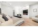 Serene main bedroom with a fireplace accent wall and hardwood flooring at 3105 S Schiller St, Tampa, FL 33629