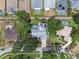 Aerial view of a home with a pool and lush surroundings in a residential neighborhood at 3612 Sugar Loaf Ln, Valrico, FL 33596