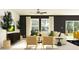 Beautiful living room with neutral furniture, decorative plants, bright windows and stylish black accent wall at 3708 Forest Path Dr, Plant City, FL 33565