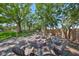 Charming backyard with fire pit and seating, ideal for relaxation and gatherings at 609 4Th Sw Ave, Ruskin, FL 33570