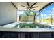 Hot tub is ready for your enjoyment on the covered patio at 10612 Strawberry Tetra Dr, Riverview, FL 33578