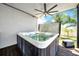 Hot tub on the covered patio at 10612 Strawberry Tetra Dr, Riverview, FL 33578