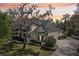 Beautiful traditional home featuring manicured landscaping, lush trees, and a long driveway leading to attached garage at 16113 Ternglade Dr, Lithia, FL 33547