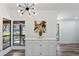 Bright breakfast nook featuring a white cabinet and views of the home's exterior at 4715 Kemble Ct, Tampa, FL 33624
