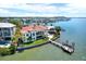 Exclusive waterfront property with a private dock and a swimming pool, surrounded by serene waters at 5630 Bayview Dr, Seminole, FL 33772