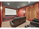 Home theater featuring a large screen, comfortable seating, and ambient lighting at 5630 Bayview Dr, Seminole, FL 33772