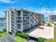 Exterior view of a high rise multi-Gathering condominium, showing all balconies at 1 Key Capri # 301E, Treasure Island, FL 33706