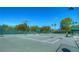 Well-maintained tennis courts surrounded by lush greenery under a clear blue sky at 10144 Arbor Run Dr # 122, Tampa, FL 33647