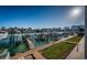 Picturesque waterfront view with docks and boats, offering a serene and scenic setting for coastal living at 161 Brightwater Dr # 8, Clearwater Beach, FL 33767