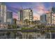 Beautiful city skyline view at sunset with high-rise buildings reflected in water at 175 1St S St # 3008, St Petersburg, FL 33701
