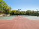Exterior shot of the community tennis courts, showing well-maintained surfaces and perimeter fencing at 2644 2Nd Ct, Palm Harbor, FL 34684