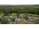 A bird's eye view of the property with a lush green golf course in the background at 29250 Princeville Dr, San Antonio, FL 33576