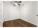 Empty bedroom with dark flooring and a ceiling fan at 29250 Princeville Dr, San Antonio, FL 33576