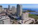 Stunning aerial view of the city showcasing high-rise buildings and waterfront marina in a vibrant urban setting at 301 1St S St # 2205, St Petersburg, FL 33701