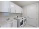 Well-organized laundry room with modern washer, dryer, and ample storage cabinets for convenience at 301 1St S St # 2205, St Petersburg, FL 33701