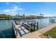 Scenic view of a private dock, canal, and surrounding homes featuring a relaxing waterfront lifestyle at 4544 Harbor Hills Dr, Largo, FL 33770
