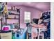 Messy storage shed with pink walls and lots of saddle equipment at 4615 Keene Rd, Plant City, FL 33565