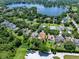 Lovely neighborhood homes with a lake nearby and lush green landscaping all around at 15014 Arbor Hollow Dr, Odessa, FL 33556