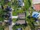 Aerial view of a home showcasing its mature landscaping, long driveway, and lush green backyard at 1775 Michigan Ne Ave, St Petersburg, FL 33703
