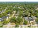 An aerial view of a residential neighborhood with lush greenery and the city skyline in the distance at 2304 S Occident St, Tampa, FL 33629