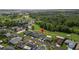 An aerial view of a residential community, featuring well-maintained lawns and proximity to golf course and pool at 29408 Princeville Dr, San Antonio, FL 33576