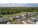 Real estate aerial showing a residence in a community bordering a golf course with mature trees at 29408 Princeville Dr, San Antonio, FL 33576