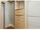 Organized closet with custom shelving, drawers, and ample storage space at 307 Bay St, Tarpon Springs, FL 34689