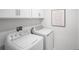 Modern laundry room features a front-load washer and dryer with white cabinets above at 4511 S Manhattan Ave # 20, Tampa, FL 33611