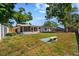 Spacious backyard featuring lush lawn and mature trees, perfect for outdoor activities at 6470 28Th N Ter, St Petersburg, FL 33710