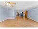Open-concept living room with wood floors and neutral paint is bright and airy at 701 S Boulevard, Tampa, FL 33606