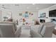 Cozy living room featuring a fireplace, hardwood floors, and comfortable seating arrangement at 2087 Edgewater Dr # C, Clearwater, FL 33755