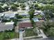 Bird's eye view of the home with a manicured front lawn and a pool in the neighborhood at 3491 58Th N St, St Petersburg, FL 33710