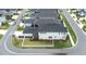 Spacious backyard featuring a well-maintained lawn and modern white fence at 3706 Front Park Dr, Wesley Chapel, FL 33543